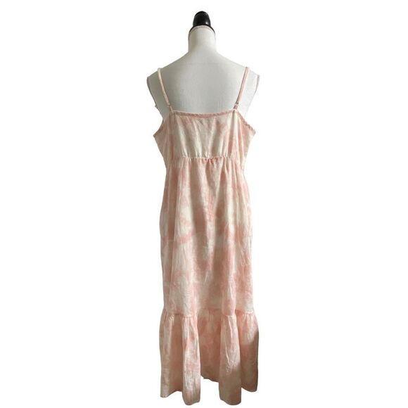 Rails Delilah Spaghetti Strap Linen Midi Dress Peach Pink Tie Dye Extra Large - Picture 5 of 7